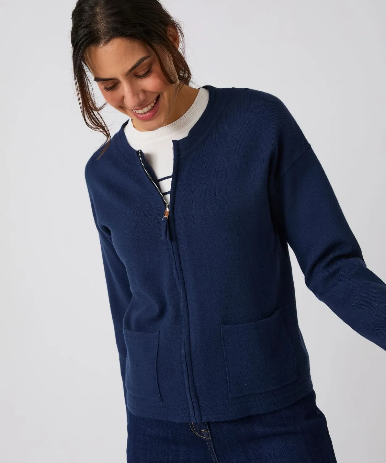 Gilet zippé maille milano