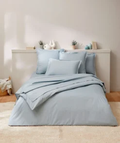 Housse de couette en percale pur coton.