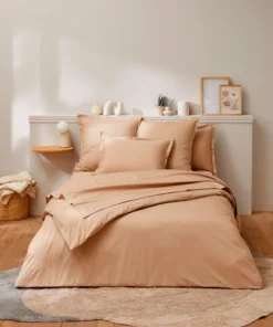 Housse de couette en percale pur coton.