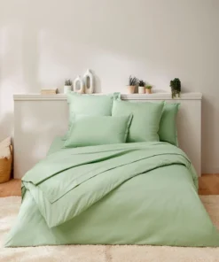 Housse de couette en percale pur coton.