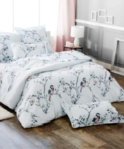 Housse de couette réversible Pinson pur coton