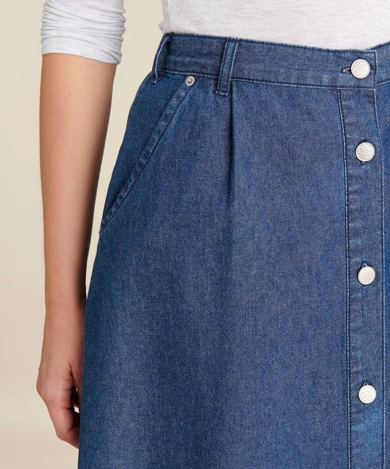 Jupe ample boutonnée