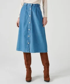 Jupe ample boutonnée