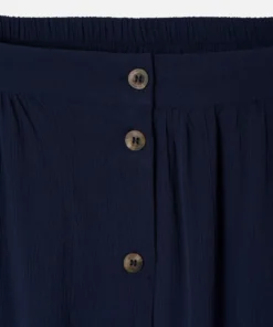 Jupe boutonnée en tissu créponné pure viscose