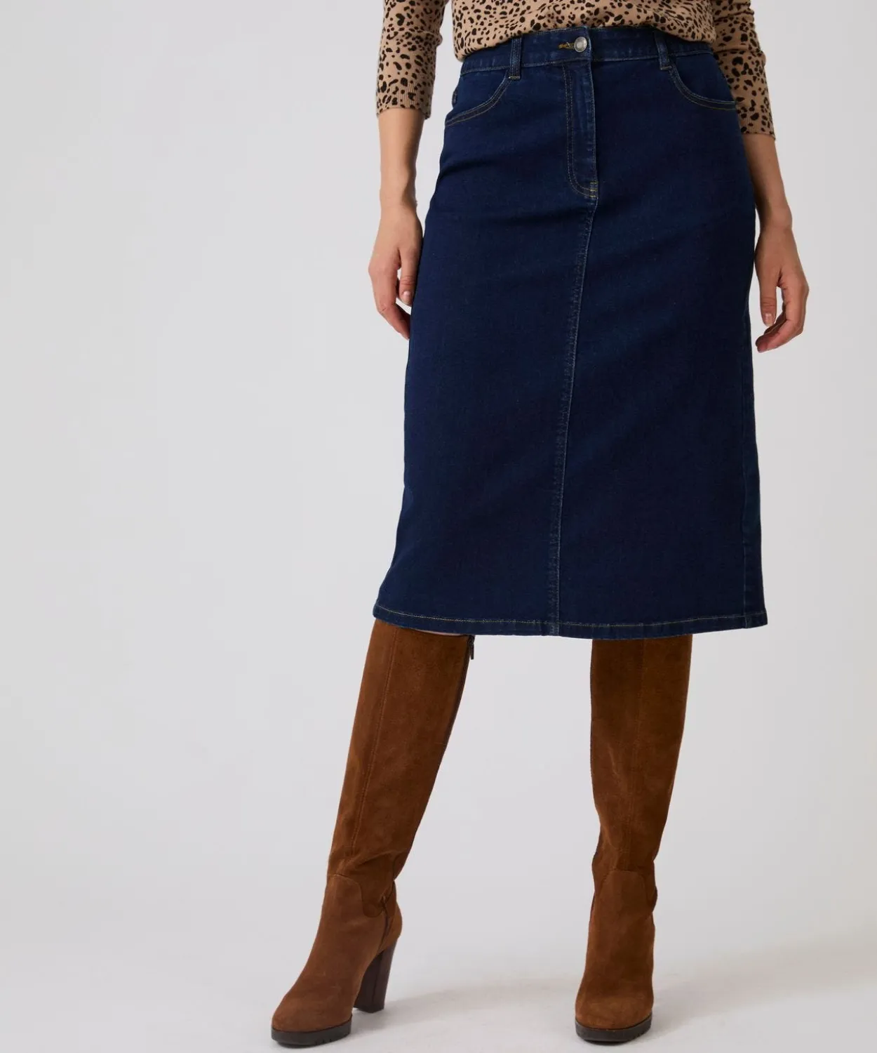 Jupe denim droite
