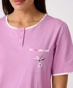 Lot de 2 chemises de nuit jersey pur coton peigné