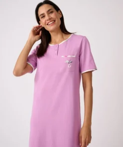 Lot de 2 chemises de nuit jersey pur coton peigné