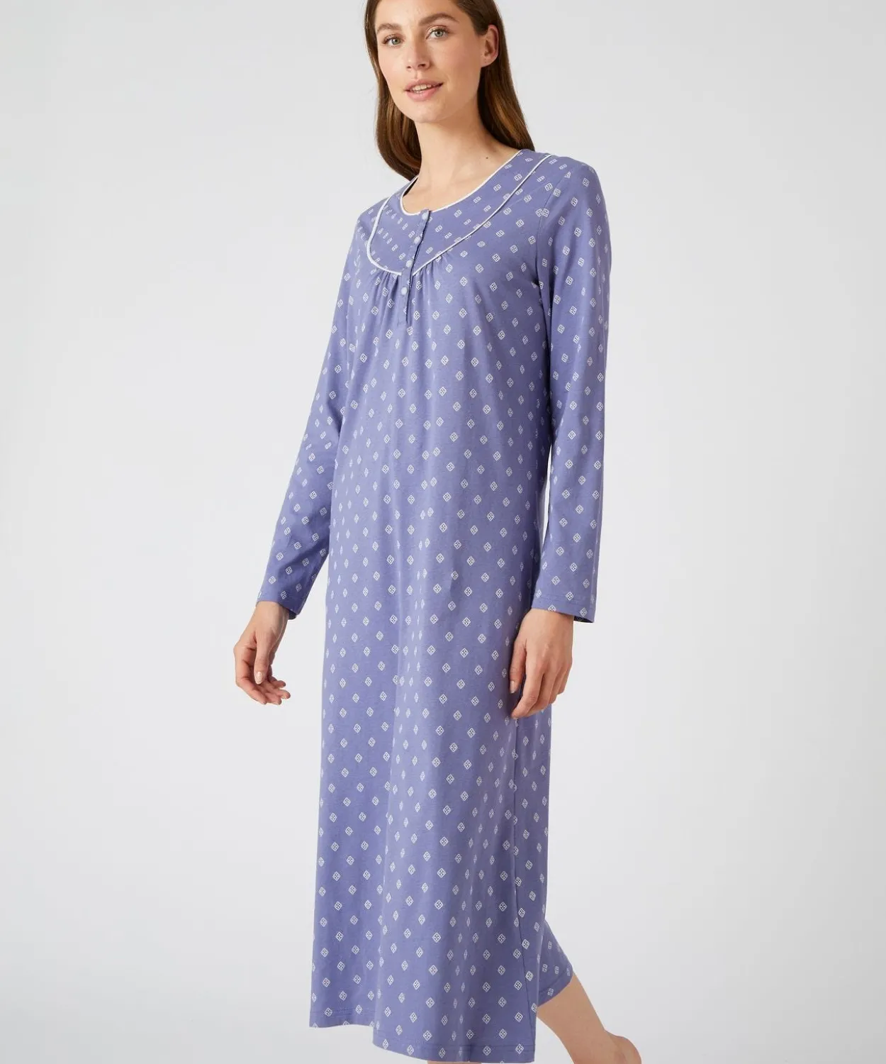 Lot de 2 chemises de nuit jersey pur coton peigné