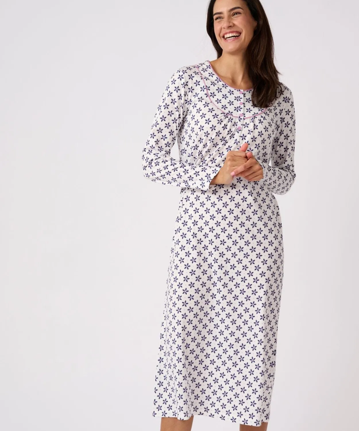 Lot de 2 chemises de nuit jersey pur coton peigné