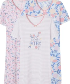 Lot de 3 chemises de nuit, 2 longueurs