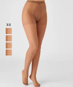 Lot de 4 collants mousse 20D spécial hanches fortes