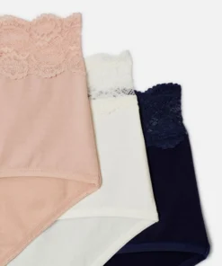 Lot de 3 culottes midi ceinture dentelle