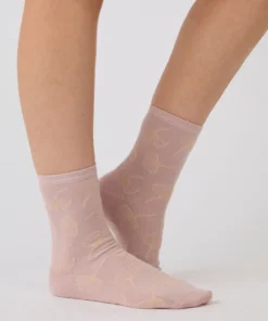 Lot de 2 paires de chaussettes brodées fil brillant