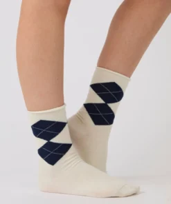 Lot de 2 paires de chaussettes losanges soie et Thermolactyl