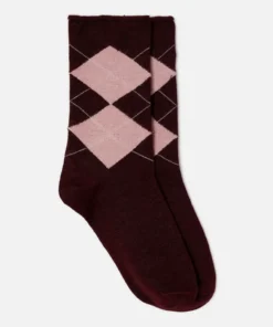 Lot de 2 paires de chaussettes losanges soie et Thermolactyl