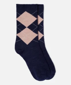 Lot de 2 paires de chaussettes losanges soie et Thermolactyl
