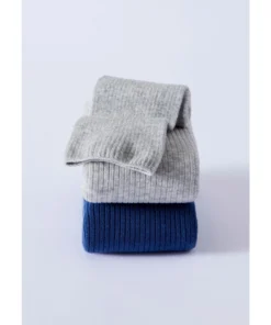 Lot de 2 paires de chaussettes maille côtelée coton biologique
