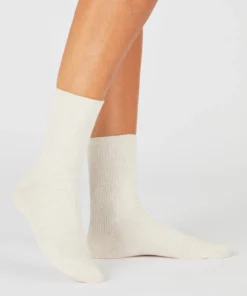 Lot de 2 paires de chaussettes maille côtelée coton biologique