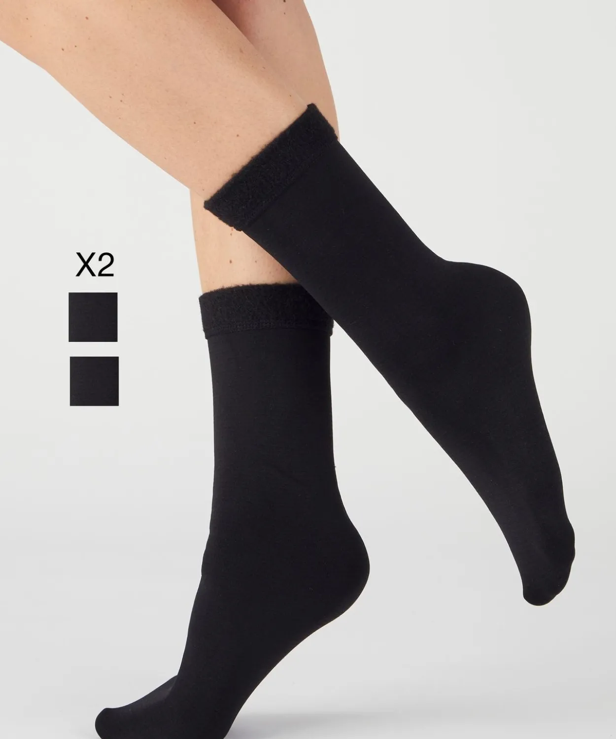 Lot de 2 paires de chaussettes Thermolactyl opaques