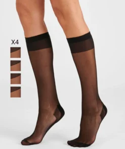 Lot de 4 paires de mi-bas voile 20D
