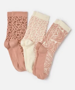Lot de 3 paires de mi-chaussettes maille jacquard laine et Thermolactyl