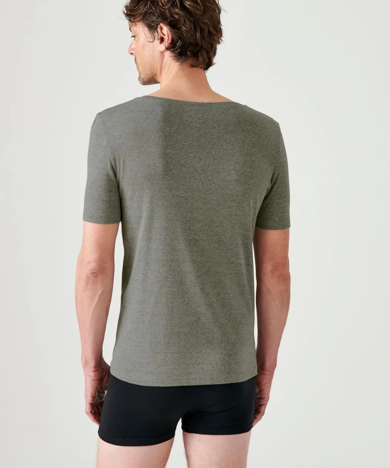 Lot de 2 T-shirts col rond, manches courtes, Essential pur coton peigné