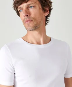 Lot de 2 T-shirts col rond, manches courtes, Essential pur coton peigné