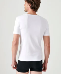 Lot de 2 t-shirts col V, manches courtes, Essential pur coton peigné