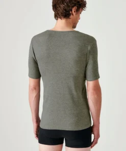 Lot de 2 t-shirts col V, manches courtes, Essential pur coton peigné