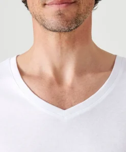 Lot de 2 t-shirts col V, manches courtes, Essential pur coton peigné