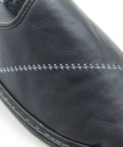 Mules en cuir grainé