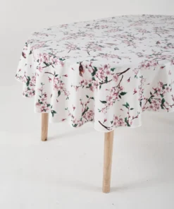 Nappe en toile cirée imprimé cerisier du Japon, 4 dimensions