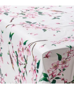 Nappe en toile cirée imprimé cerisier du Japon, 4 dimensions