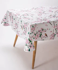 Nappe en toile cirée imprimé cerisier du Japon, 4 dimensions