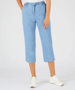 Pantacourt tissu chambray