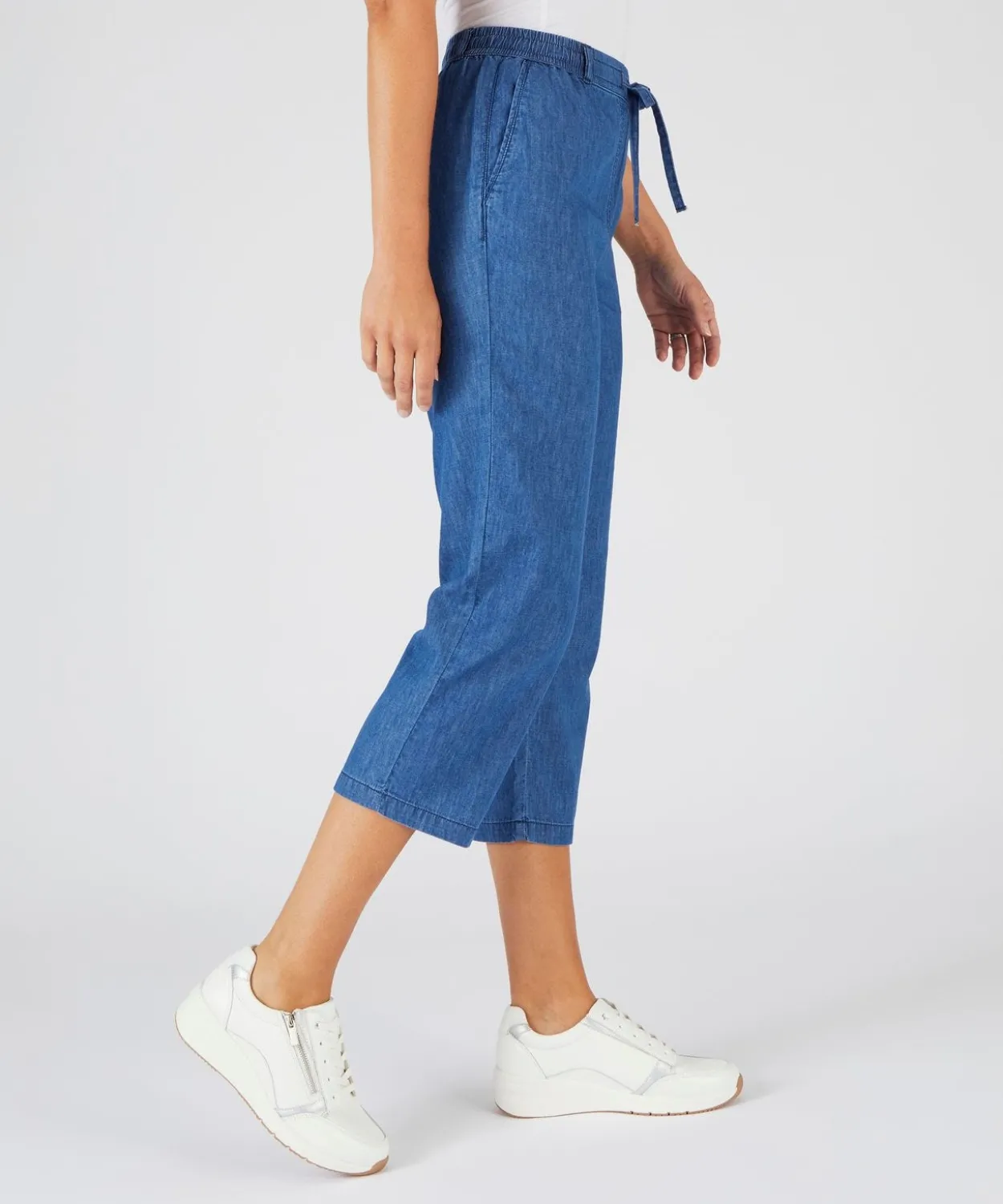 Pantacourt tissu chambray