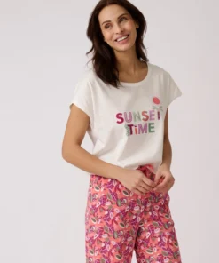 Pantalon de pyjama en maille jersey pur coton