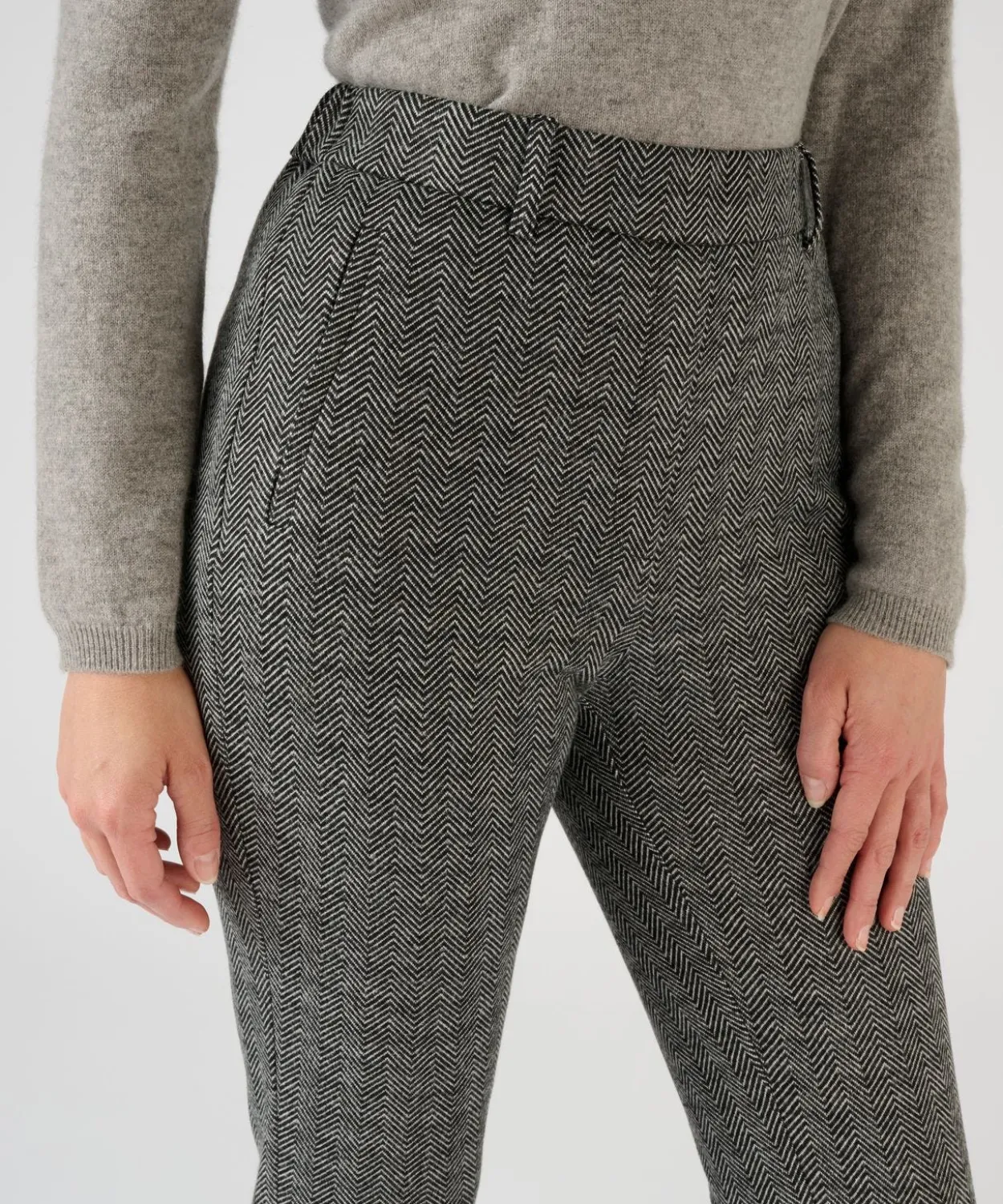 Pantalon enfilable en maille jacquard émerisée
