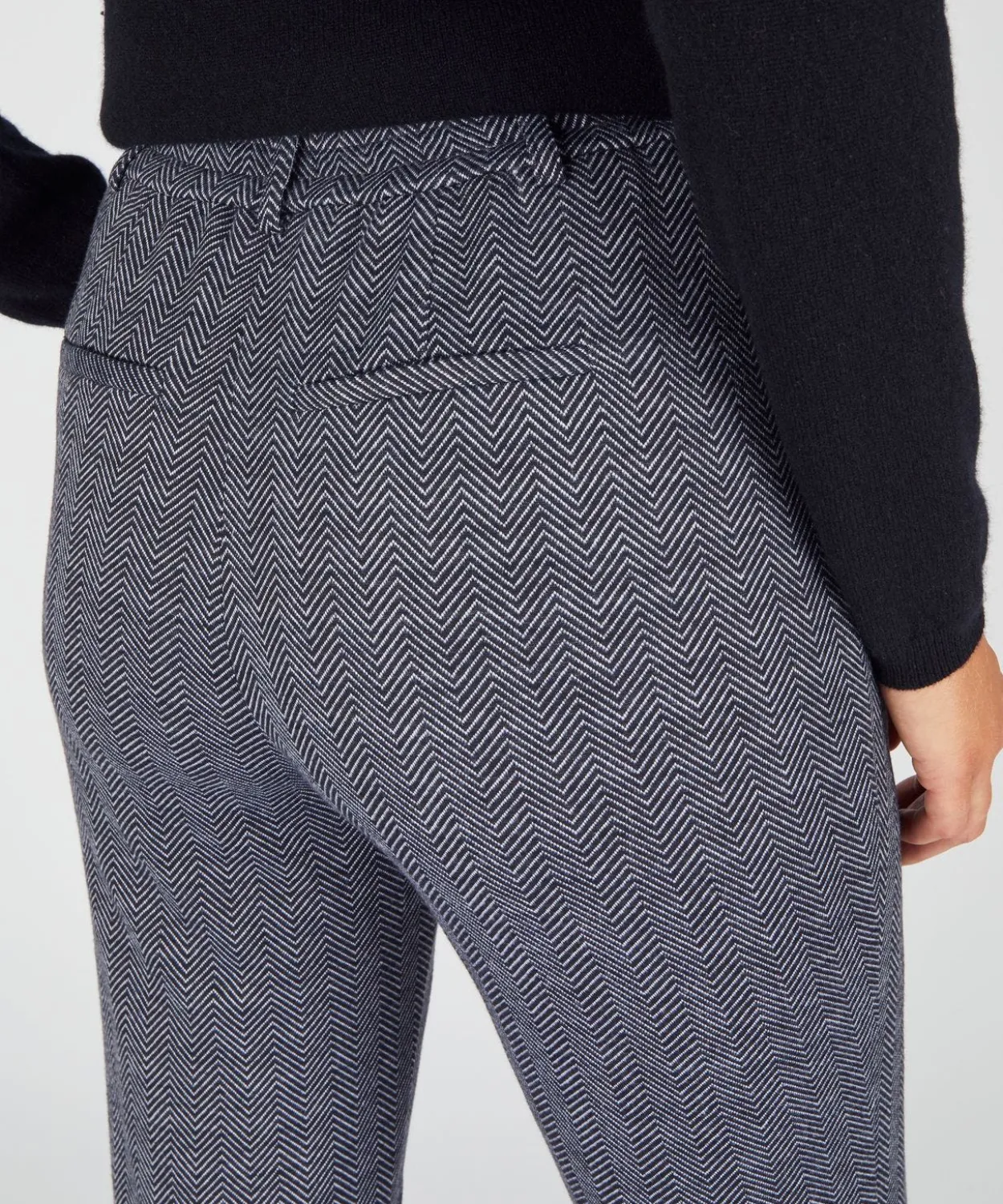 Pantalon enfilable en maille jacquard émerisée