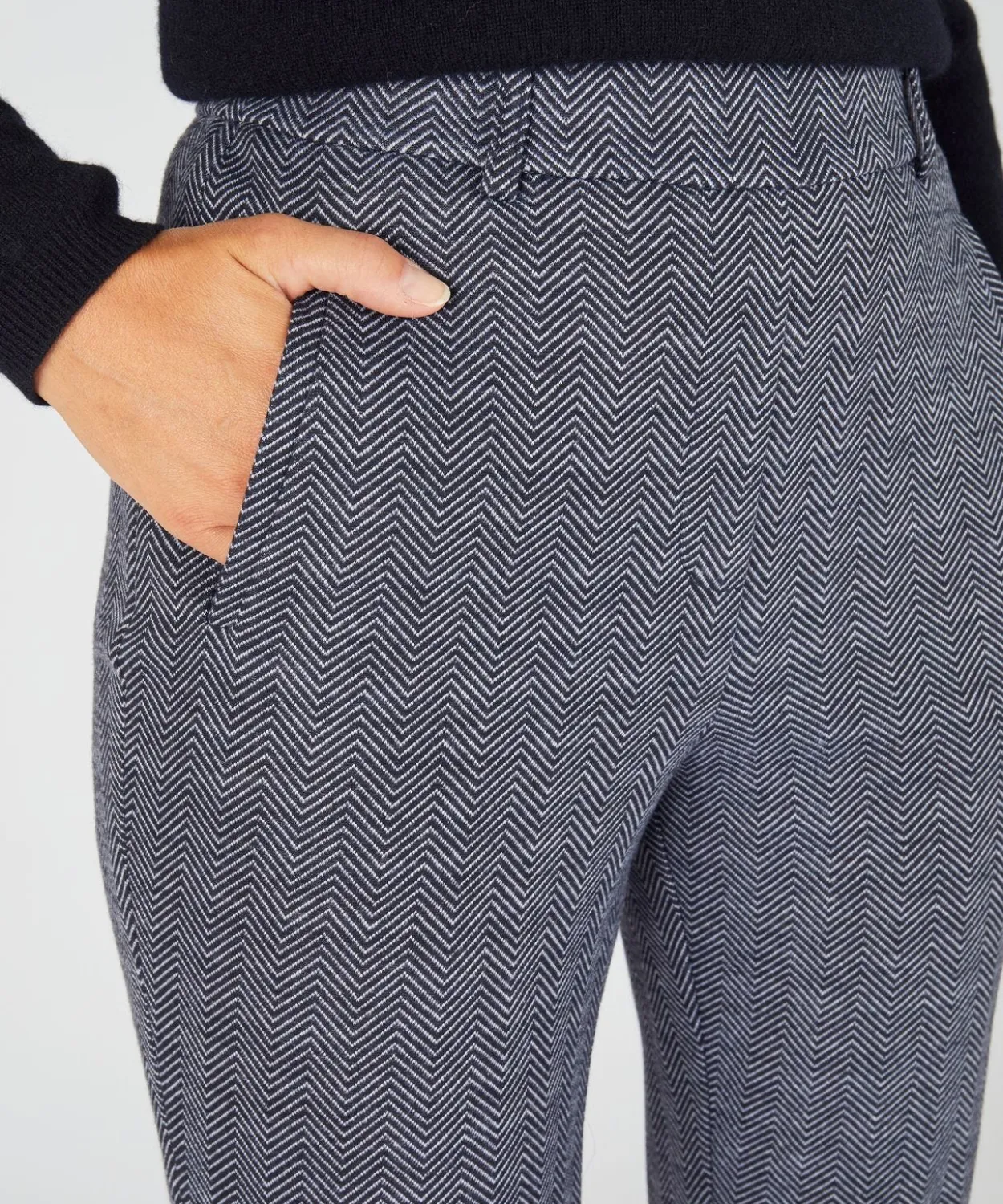 Pantalon enfilable en maille jacquard émerisée