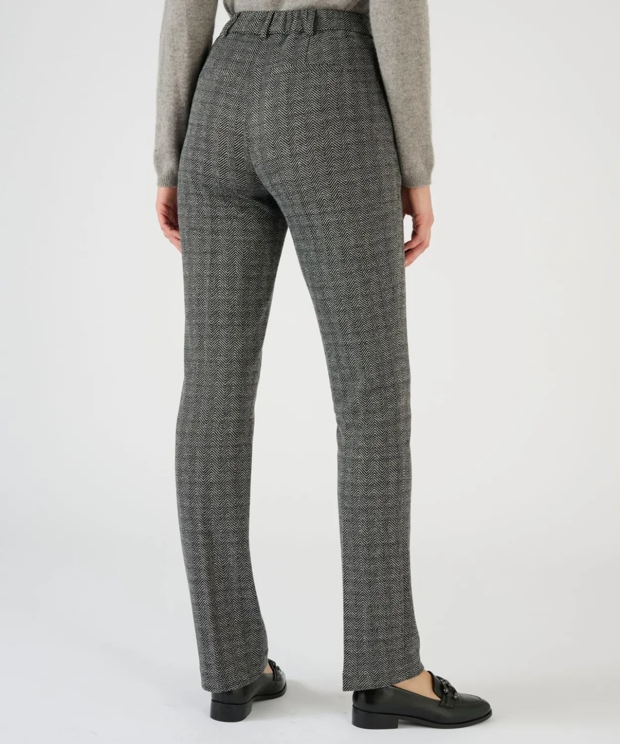 Pantalon enfilable en maille jacquard émerisée
