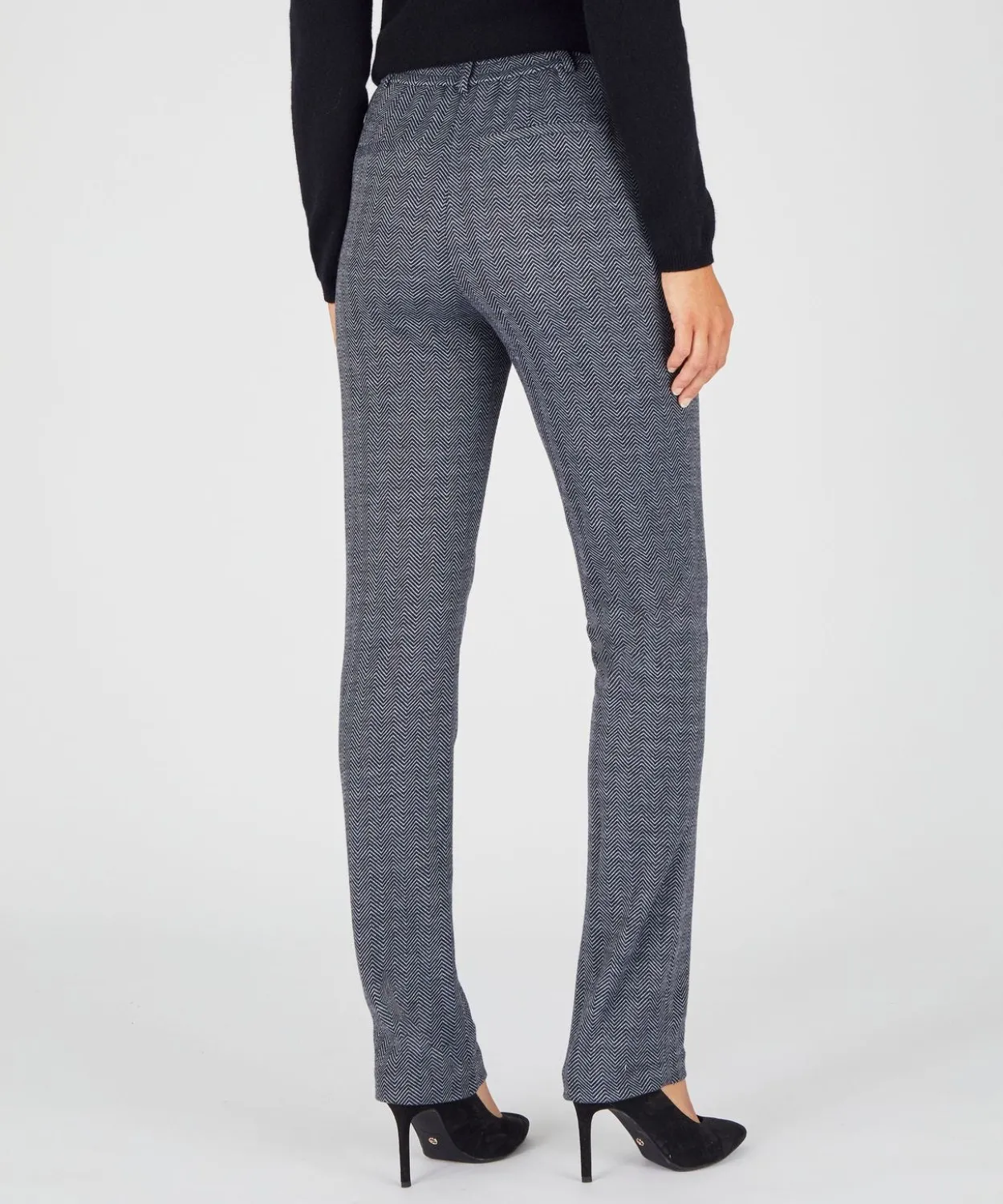 Pantalon enfilable en maille jacquard émerisée