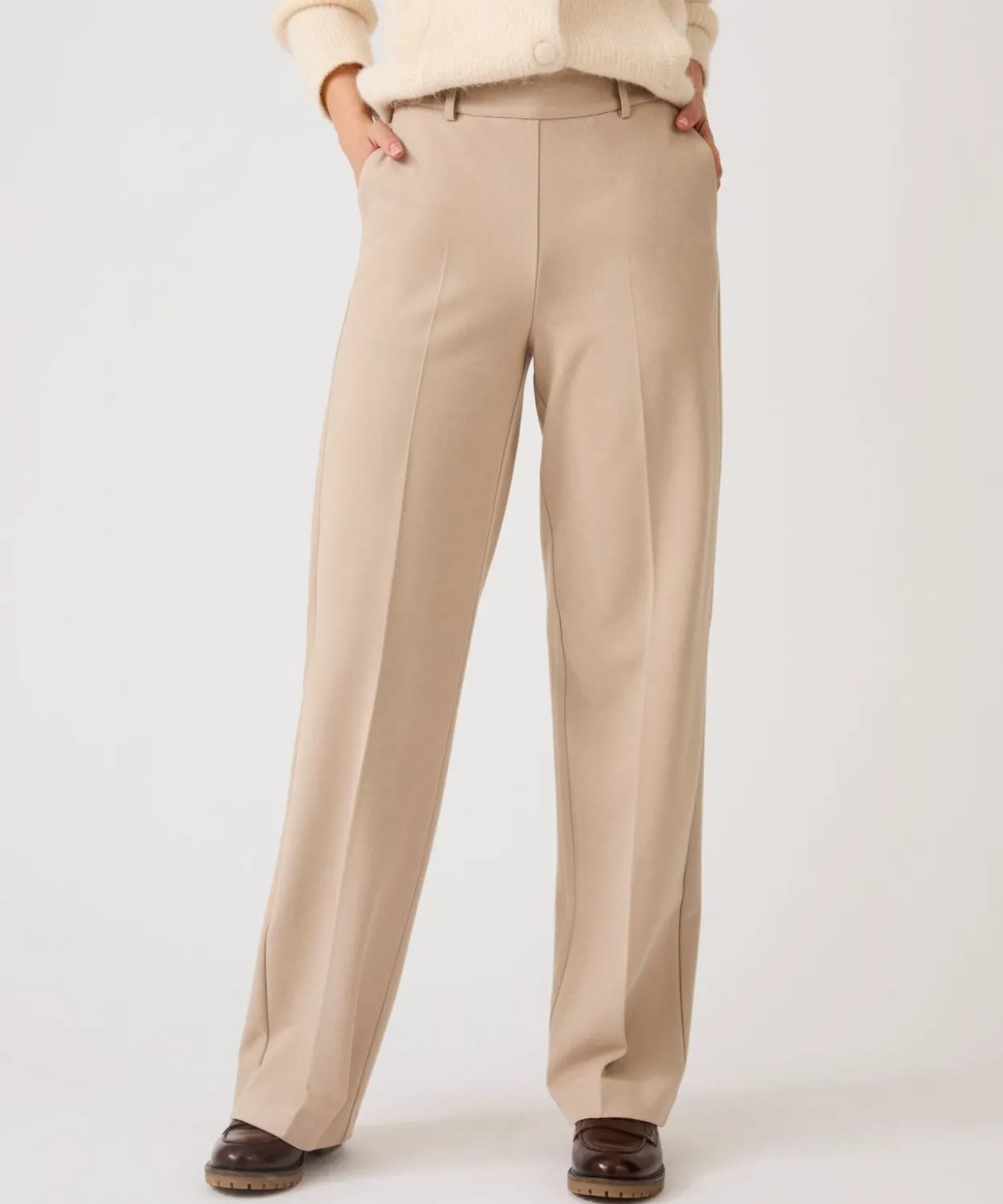 Pantalon large enfilable maille jersey