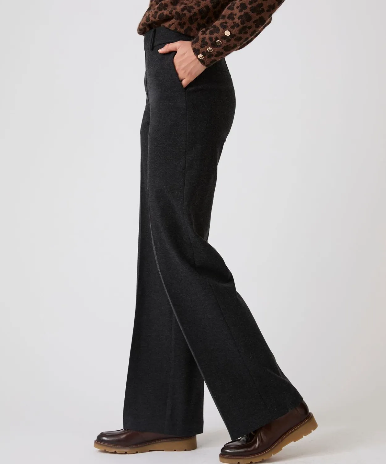 Pantalon large enfilable maille jersey