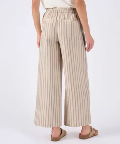 Pantalon large 7/8ème mélange lin