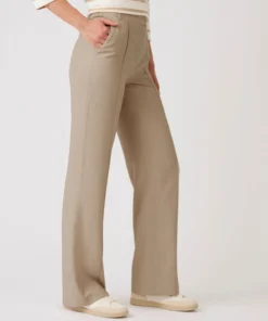 Pantalon large mélange lin