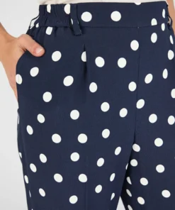 Pantalon large viscose fluide imprimé pois