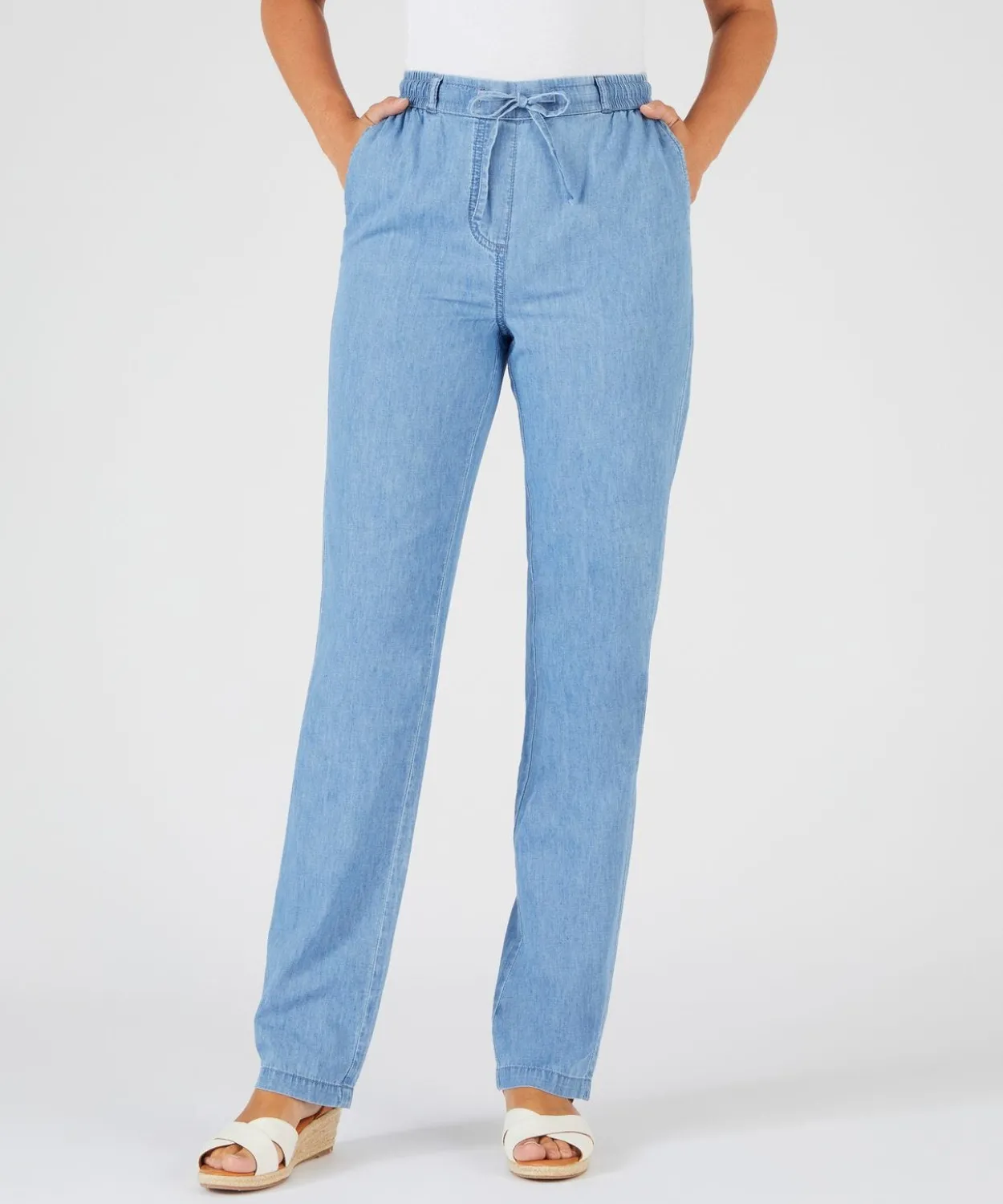 Pantalon tissu chambray