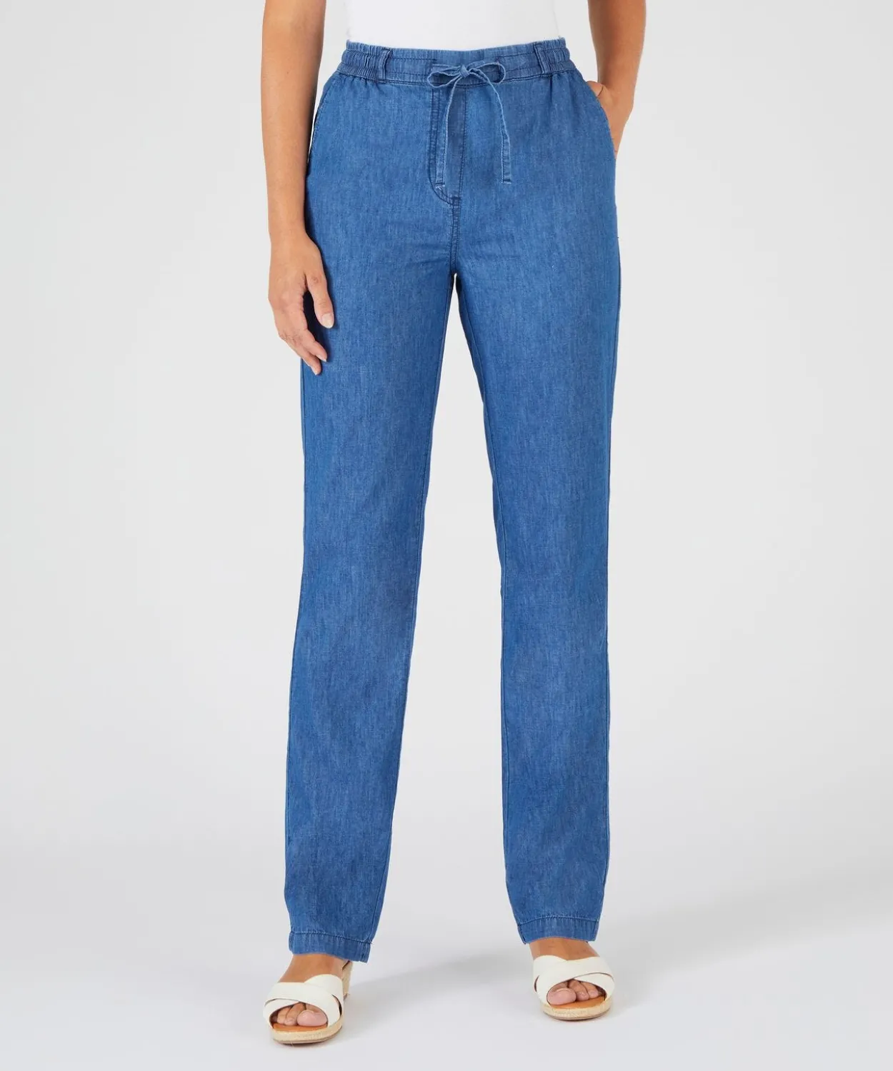 Pantalon tissu chambray