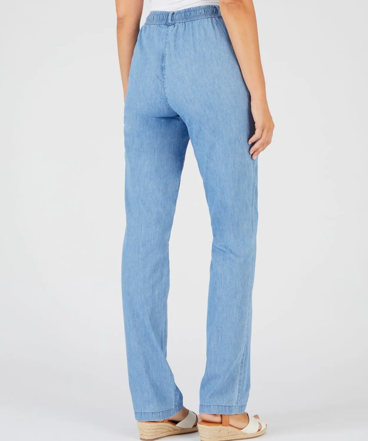 Pantalon tissu chambray